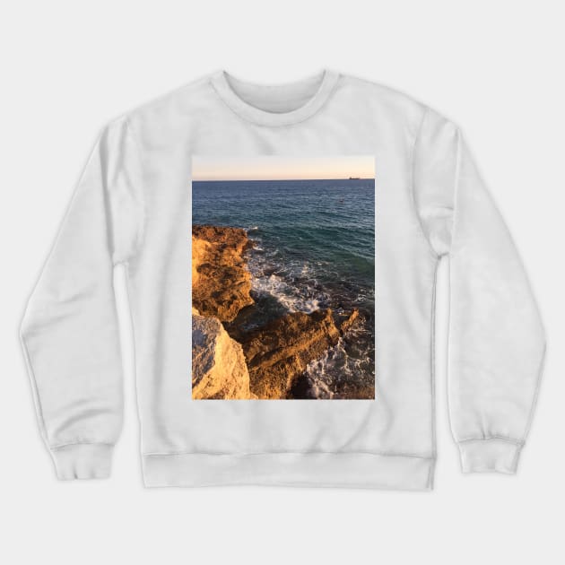 Blue beach waves Crewneck Sweatshirt by Holailustra